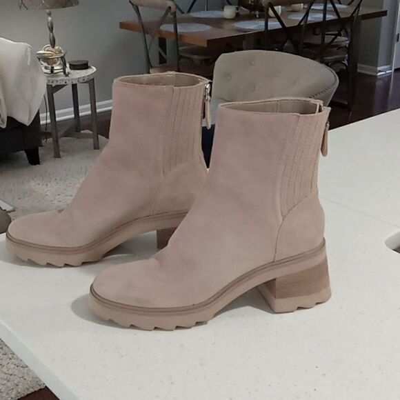 Dolce Vita Marty H2O waterproof bootie tan/taupe 2 3/4" Block heel size 7.5 NWT - Picture 6 of 10